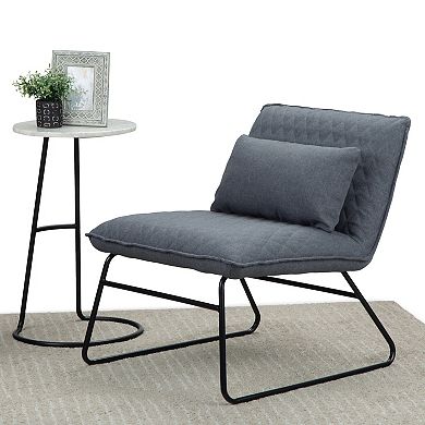 Simpli Home Burke Contemporary Accent chair - Grey Linen Look Fabric