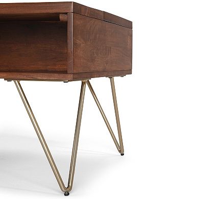 Simpli Home Hunter Rectangle Industrial Contemporary Lift Top Coffee Table - Umber Brown