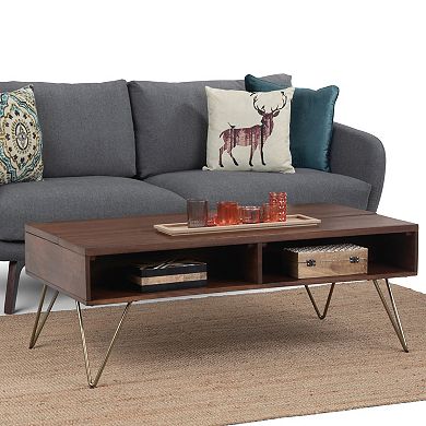 Simpli Home Hunter Rectangle Industrial Contemporary Lift Top Coffee Table - Umber Brown