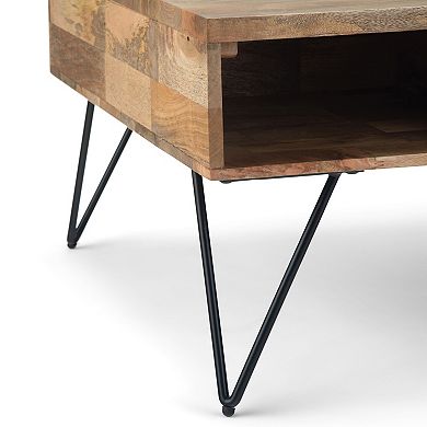 Simpli Home Hunter Square Industrial Contemporary Lift Top Coffee Table - Natural