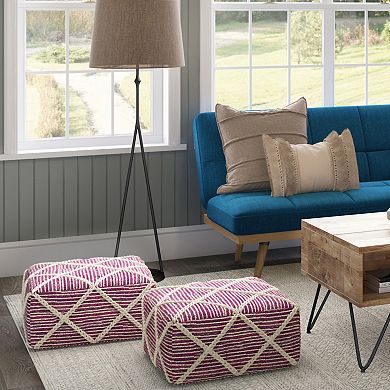 Simpli Home Cowan Square Pouf