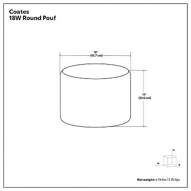 Simpli Home Coates Round Macrame Pouf