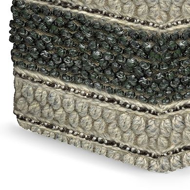 Simpli Home Grady Square Pouf