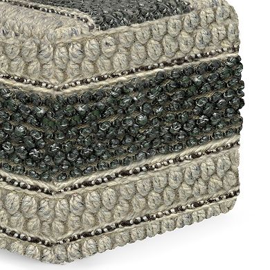 Simpli Home Grady Square Pouf