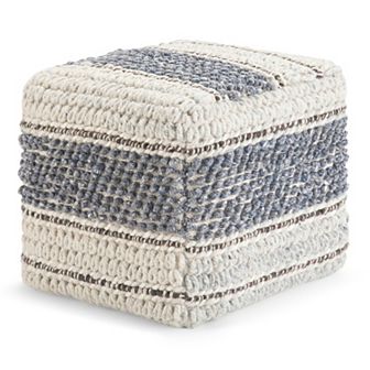 Simpli Home Grady Square Pouf
