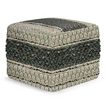 Simpli Home Grady Square Pouf