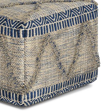 Simpli Home Sweeney Contemporary Square Pouf