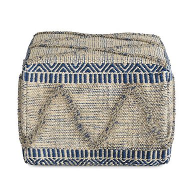 Simpli Home Sweeney Contemporary Square Pouf