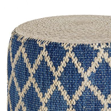 Simpli Home Edgeley Contemporary Round Pouf