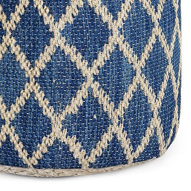 Simpli Home Edgeley Contemporary Round Pouf