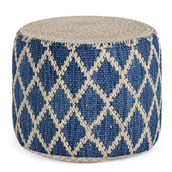 Simpli Home Edgeley Contemporary Round Pouf Ottoman