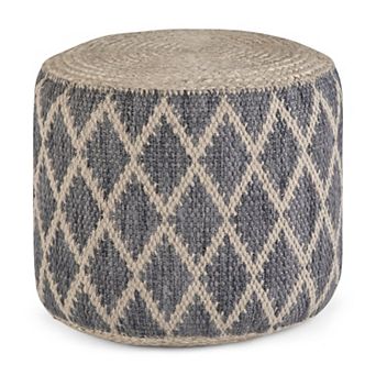Simpli Home Edgeley Contemporary Round Pouf Ottoman