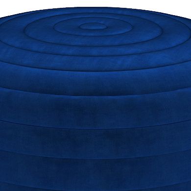 Simpli Home Vivienne Contemporary Round Pouf