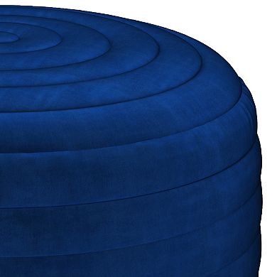 Simpli Home Vivienne Contemporary Round Pouf