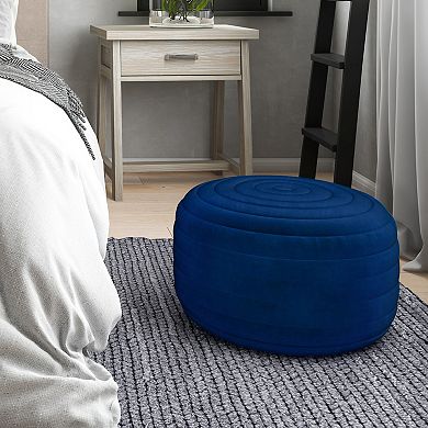 Simpli Home Vivienne Contemporary Round Pouf