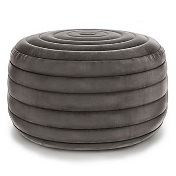 Simpli Home Vivienne Contemporary Round Pouf Ottoman