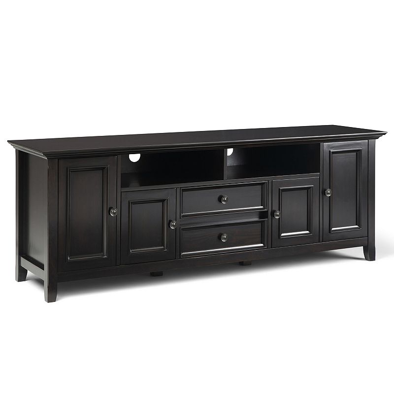 Simpli Home Amherst Transitional TV Media Stand in Hickory Brown