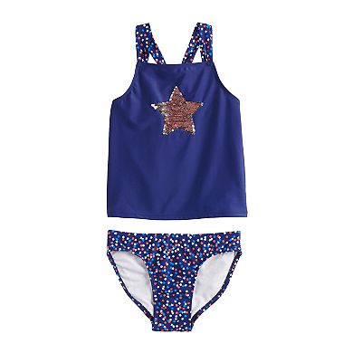 Girls 4-16 SO® Funfetti Star Tankini Top and Bottoms Swimsuit Set
