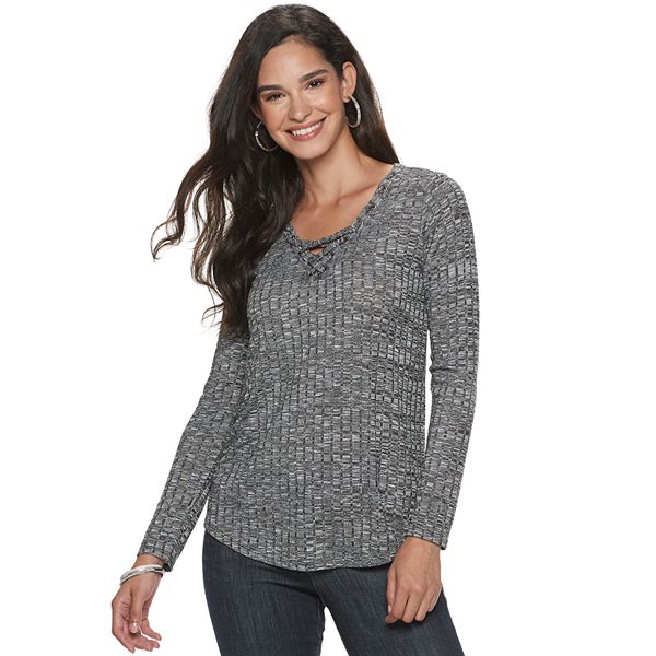 Women's Rock & Republic™ Lace-Up Tunic