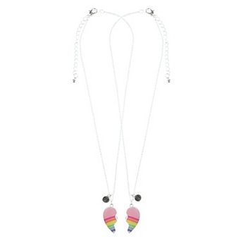 Girls Elli by Capelli BFF Rainbow Heart Necklace Set