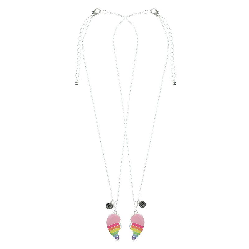 Girls Elli by Capelli BFF Rainbow Heart Necklace Set, Girls, Multicolor