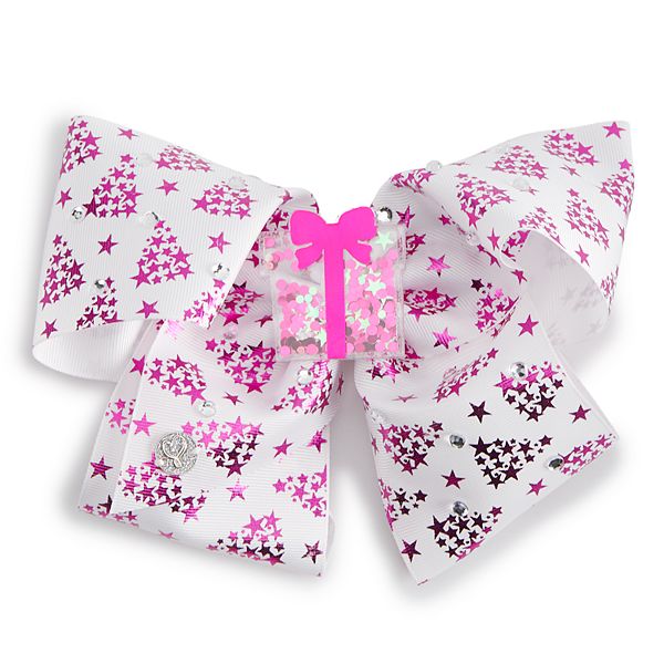 White Stars and Disco Balls on Pink Hair Bow Strips - Disco and Stars Baby  Pink - New Year's Hair Bows – Pip Supply