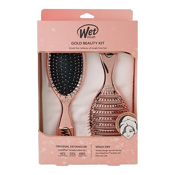 Wet Brush Rose Gold Tone Speed Dry Hair Brush Set
