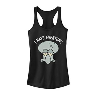 Juniors' SpongeBob SquarePants Squidward I Hate Everyone Tank Top