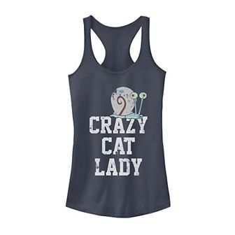 Juniors' SpongeBob SquarePants Gary Crazy Cat Lady Tank Top