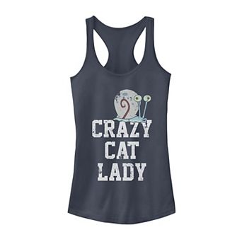 Juniors' SpongeBob SquarePants Gary Crazy Cat Lady Tank Top