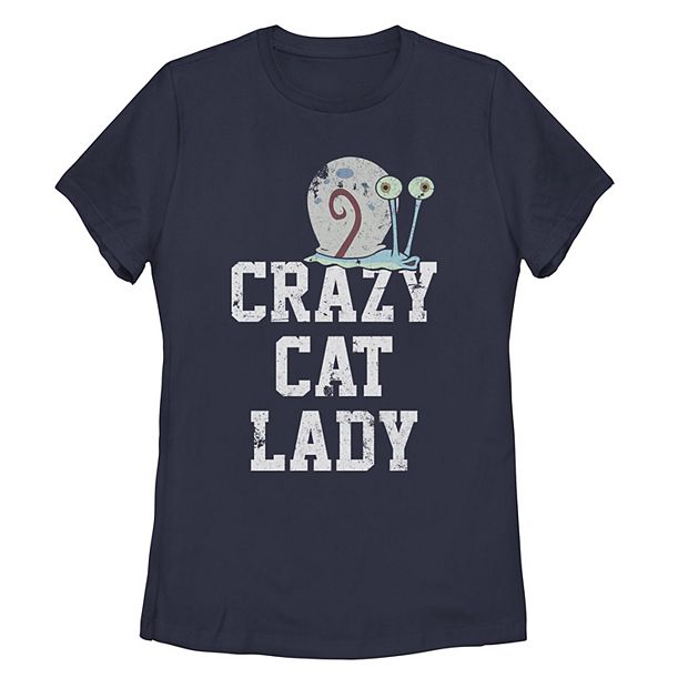 Spongebob Squarepants Gary Crazy Cat Lady Graphic T-Shirt Spongebob Squarepants Gary Crazy Cat Lady Graphic T-Shirt