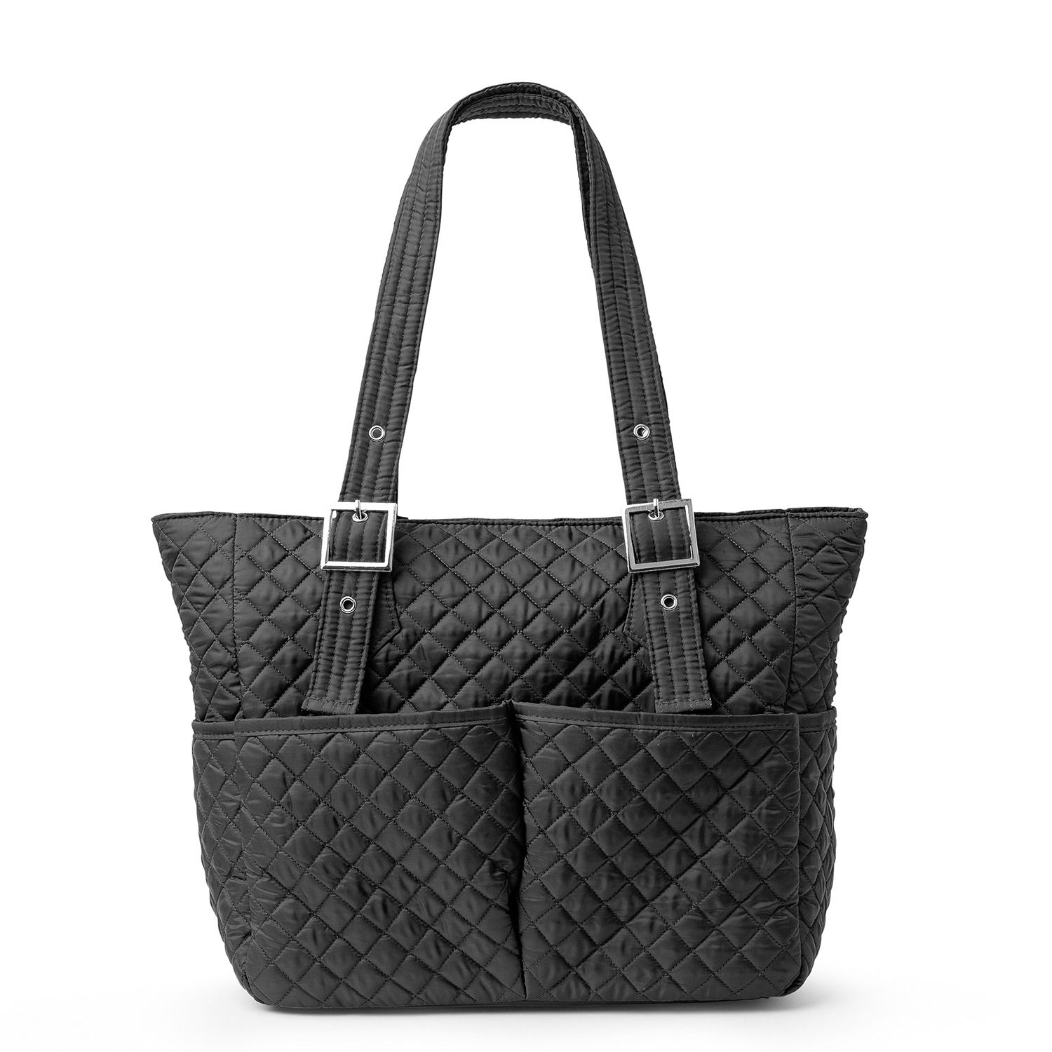 black padded tote bag