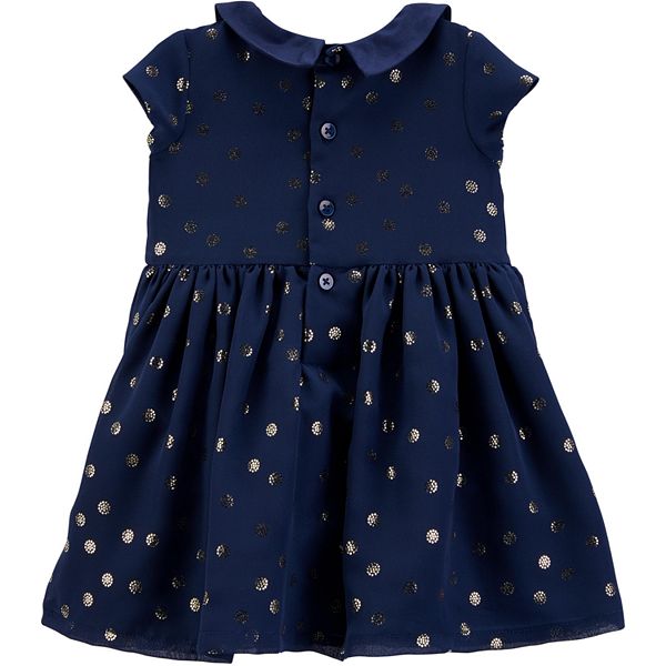 Baby Girl Carter's Glitter Dot Collared Dress