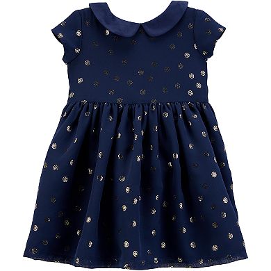 Baby Girl Carter's Glitter Dot Collared Dress