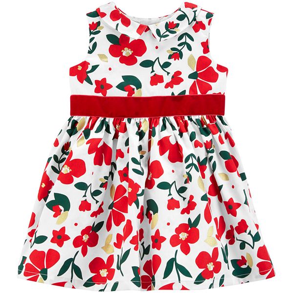 Baby Girl Carter's Floral Sateen Holiday Dress