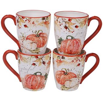 Certified International Harvest Splash 4 pc Mug Set