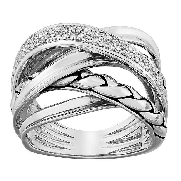 Silver on sale crossover ring