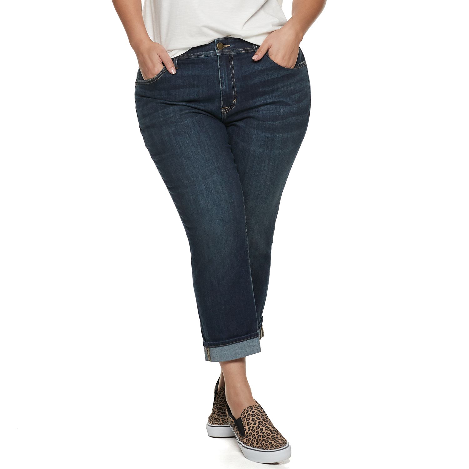 plus size denim capris