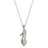 Disney Princess Sterling Silver Cubic Zirconia Shoe Pendant Necklace