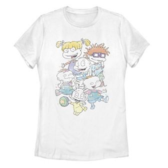 Juniors Rugrats Watercolor Group Shot Tee