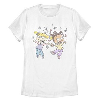 Juniors' Rugrats Angelica & Susie Watercolor Floral Tee