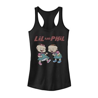 Juniors Rugrats Lil And Phil Laughing Tank Top