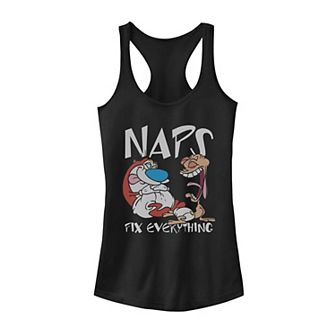 Juniors Ren & Stimpy Naps Fix Everything Tank Top