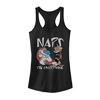 Juniors Ren & Stimpy Naps Fix Everything Tank Top