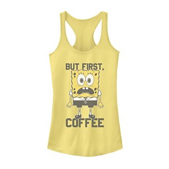Juniors SpongeBob SquarePants But First Coffee Tank Top