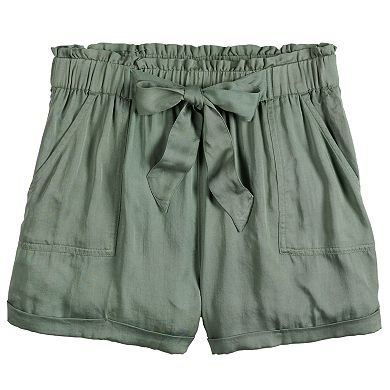 Juniors SO® Paperbag Shorts