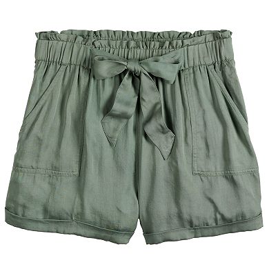 Juniors SO® Paperbag Shorts