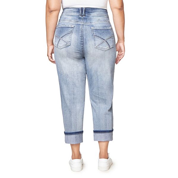 Juniors' Plus Size WallFlower Luscious Curvy Crop Jeans