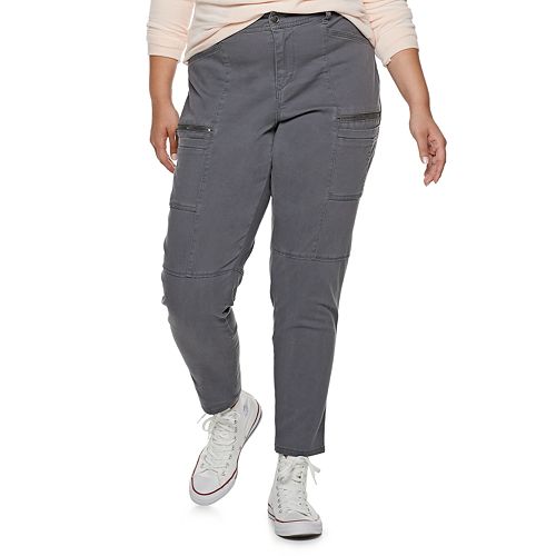 plus size twill joggers