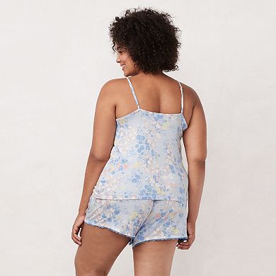 Plus Size LC Lauren Conrad Lace Trim Sleep Cami & Pajama Shorts Set
